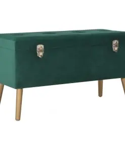 vidaXL Bench with Storage Compartment 80 cm Green Velvet