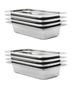 vidaXL Gastronorm Containers 8 pcs GN 1/3 65 mm Stainless Steel