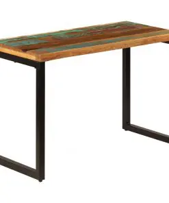 vidaXL Dining Table 115x55x76 cm Solid Reclaimed Wood and Steel