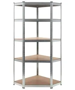 vidaXL Storage Shelf Silver 75x75x180 cm Steel and MDF