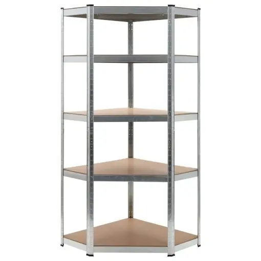 vidaXL Storage Shelf Silver 75x75x180 cm Steel and MDF