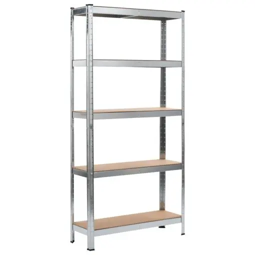 vidaXL Storage Shelf Silver 90x30x180 cm Steel and MDF