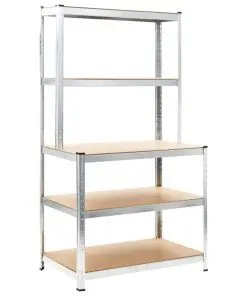 vidaXL Storage Shelf Silver 100x60x180 cm Steel and MDF