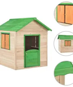 vidaXL Kids Play House Fir wood Green