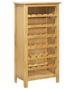 vidaXL Wine Cabinet 56x32x110 cm Solid Oak Wood