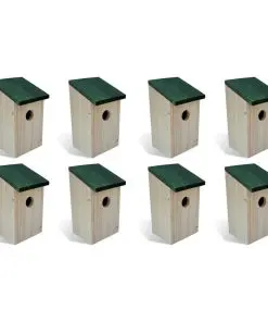 vidaXL Bird Houses 8 pcs Wood 12x12x22 cm