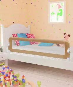 vidaXL Toddler Safety Bed Rail Taupe 150×42 cm Polyester