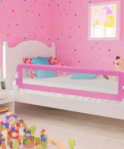 vidaXL Toddler Safety Bed Rail Pink 180×42 cm Polyester