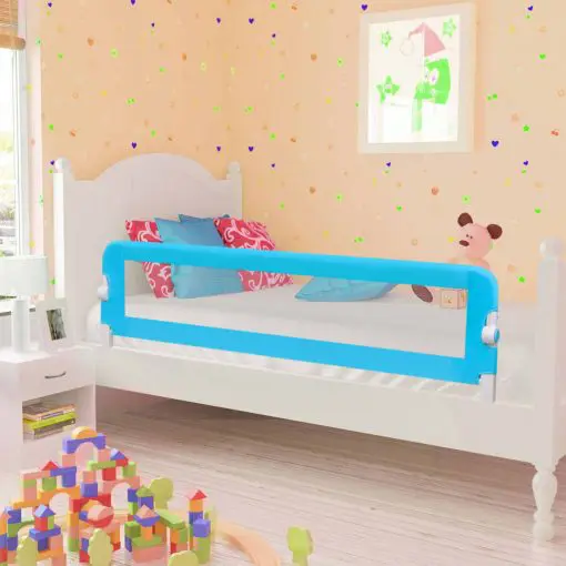 vidaXL Toddler Safety Bed Rail Blue 120×42 cm Polyester