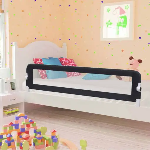 vidaXL Toddler Safety Bed Rail Grey 180×42 cm Polyester
