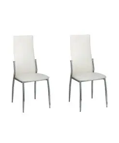 vidaXL Dining Chairs 2 pcs White Faux Leather