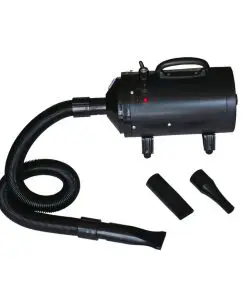 vidaXL Dog Hair Dryer with 3 Nozzles Black 2400 W