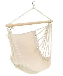 vidaXL Swing Chair Fabric Cream White