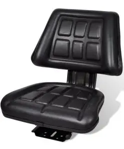 vidaXL Tractor Seat with Backrest Black
