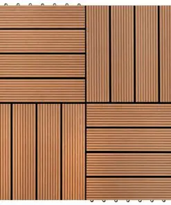 vidaXL WPC Tiles 30x30cm 11pcs 1m² Brown