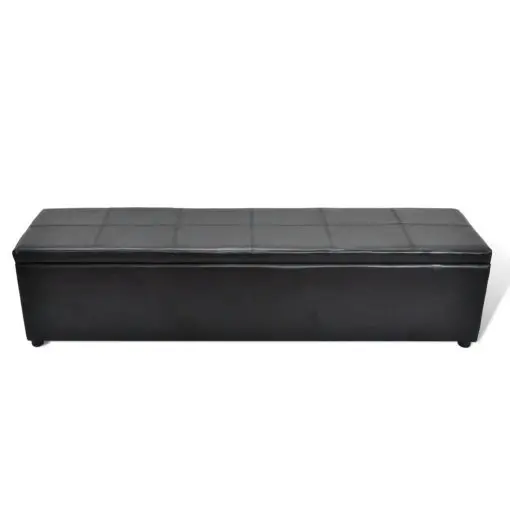 vidaXL Storage Bench Black Large Size