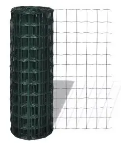 vidaXL Euro Fence Steel 25×0.8 m Green