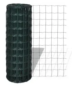 vidaXL Euro Fence Steel 25×1.0 m Green