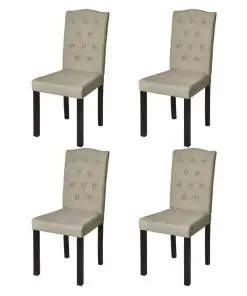 vidaXL Dining Chairs 4 pcs Beige Fabric