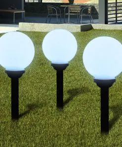 vidaXL Garden Path Solar Ball Light LED 20cm 3pcs with Ground Spike