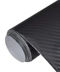 vidaXL Carbon Fiber Vinyl Car Film 3D Black 152 x 500 cm
