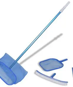 Pool Cleaning Set Brush 2 Leaf Skimmers 1 Telescopic Pole