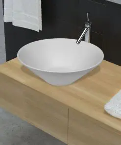 vidaXL Bathroom Porcelain Ceramic Sink Art Basin Bowl White
