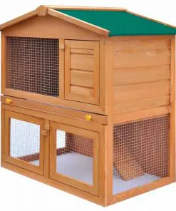 Outdoor Rabbit Hutch Small Animal House Pet Cage 3 Doors Wood