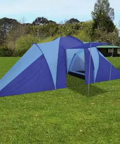 Camping Tent 6 Persons Navy Blue/Light Blue