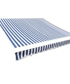 vidaXL Awning Top Sunshade Canvas Blue & White 4 x 3 m