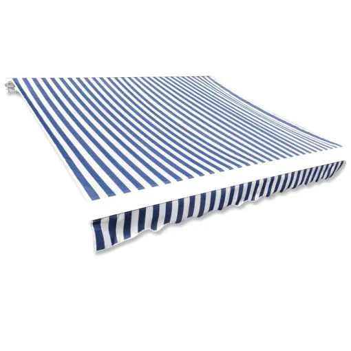 vidaXL Awning Top Sunshade Canvas Blue & White 4 x 3 m