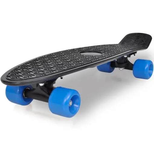 Retro Skateboard with Black Top Blue Wheels 6,1″