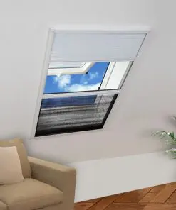 vidaXL Insect Plisse Screen Window Aluminium 160 x 80 cm with Shade