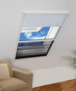 vidaXL Insect Plisse Screen Window Aluminium 160 x 110 cm with Shade