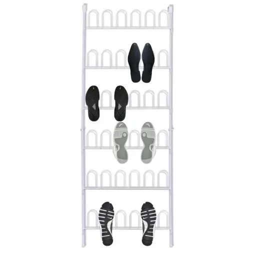 vidaXL Shoe Rack for 18 Pairs of Shoes Steel White