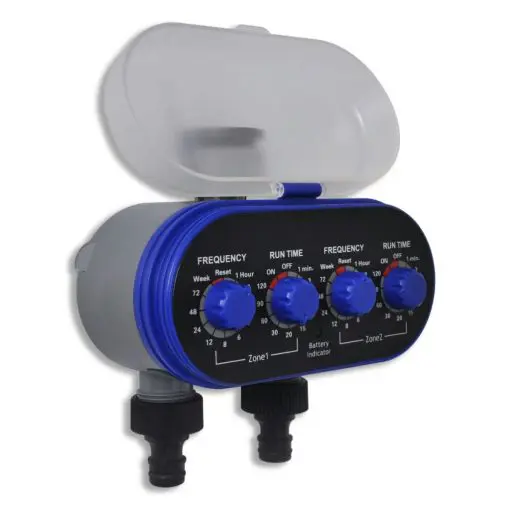 vidaXL Garden Electronic Automatic Water Timer Irrigation Timer Double Outlet