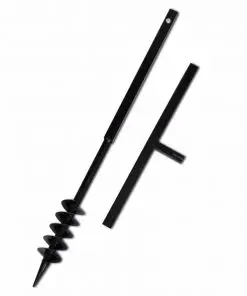 Ground Drill with Handle Auger Bit 80 mm Double Spirals Steel Black