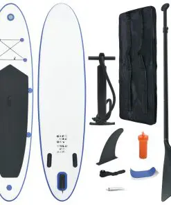 Stand Up Paddle Board Set SUP Surfboard Inflatable Blue and White