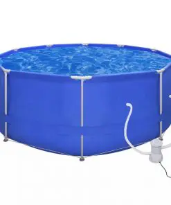 vidaXL Swimming Pool Round 367 cm with Filter Pump 530 gal / h