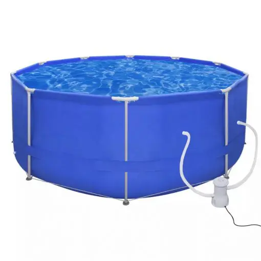 vidaXL Swimming Pool Round 367 cm with Filter Pump 530 gal / h