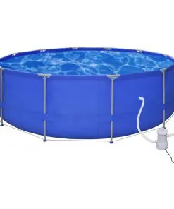 vidaXL Swimming Pool Round 457 cm with Filter Pump 530 gal / h