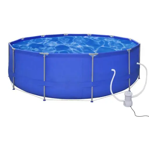 vidaXL Swimming Pool Round 457 cm with Filter Pump 530 gal / h