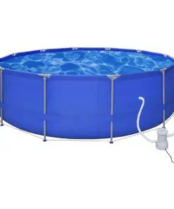 vidaXL Swimming Pool Round 457 cm with Filter Pump 800 gal / h