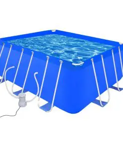 Swimming Pool with Pump Steel 400 x 207 x 122 cm