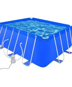 vidaXL Swimming Pool with Pump Steel 400 x 207 x 122 cm
