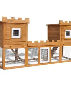 vidaXL Outdoor Large Rabbit Hutch House Pet Cage Double House