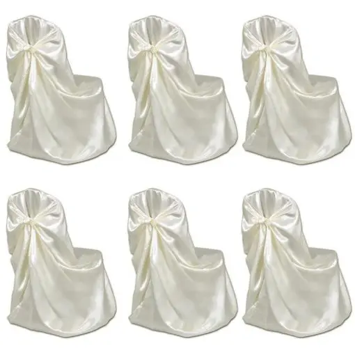 6 pcs Cream Chair Cover for Wedding Banquet