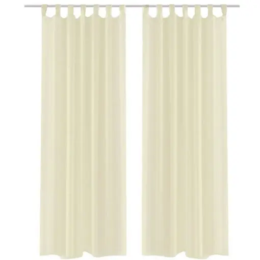 Cream Sheer Curtain 140 x 225 cm 2 pcs
