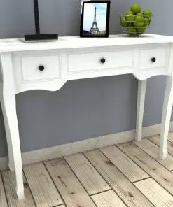 vidaXL Dressing Console Table with Three Drawers White