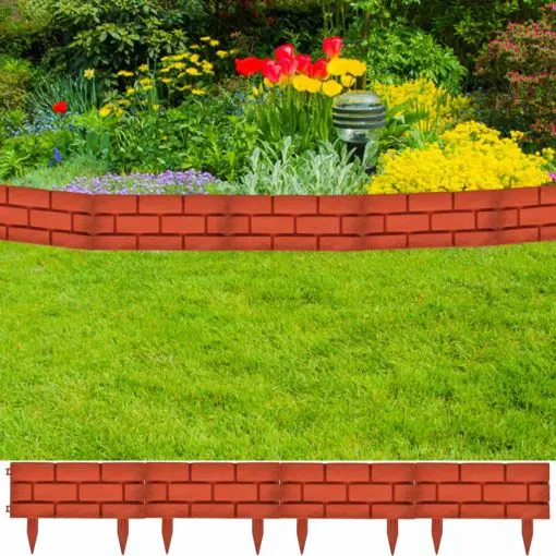 vidaXL Lawn Divider with Brick Design 11 pcs
